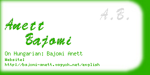 anett bajomi business card